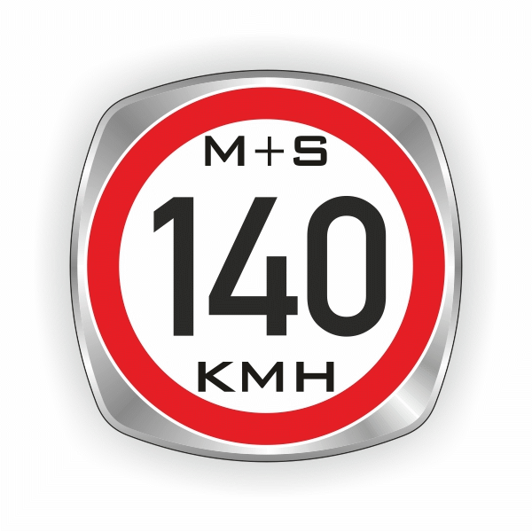 140 km/h Reifenindex-Aufkleber