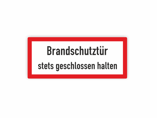 Brandschutztür, stets geschlossen halten, Feuerwehrzeichen