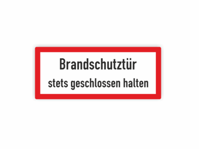 rotes Rechteck, Brandschutztür, stets geschlossen halten