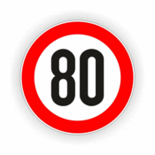 80 Km/h roter Rand