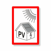 photovoltaikanlage, Haus, Sonne, roter Rahmen, PV