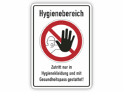 Hygienebereich, Symbol, Text