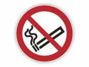 Verbotszeichen, Zigarette, rot, schwarz