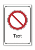 Verbotszeichen mit Text
