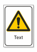 Warnzeichen mit Text